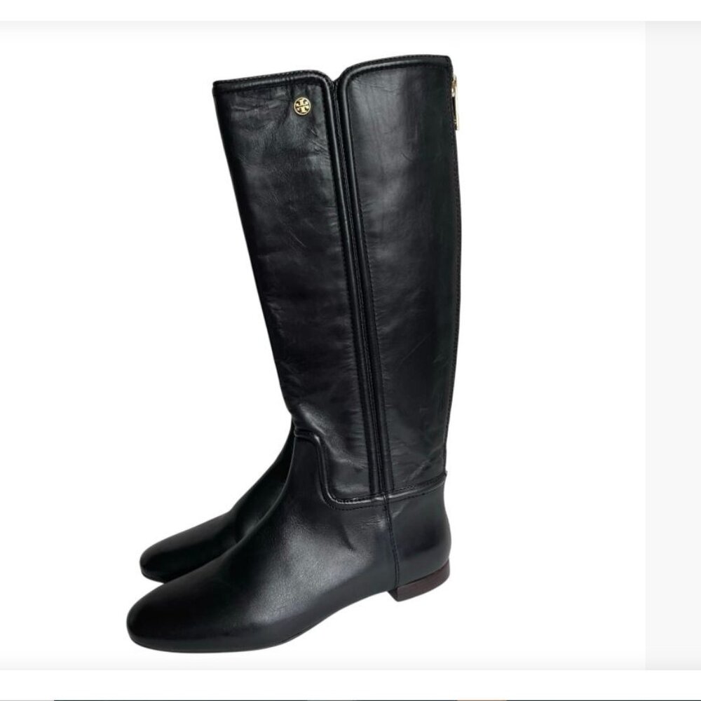 Like New NWOT Tory Burch Irene Leather Black Riding Boot Size 8.5